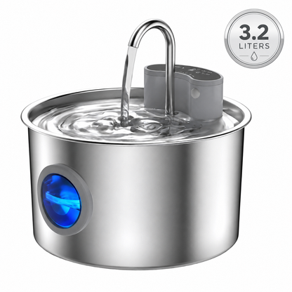 The 3.2L Stainless Steel Cat Fountain That Keeps Water Fresh for Up to 7 Days